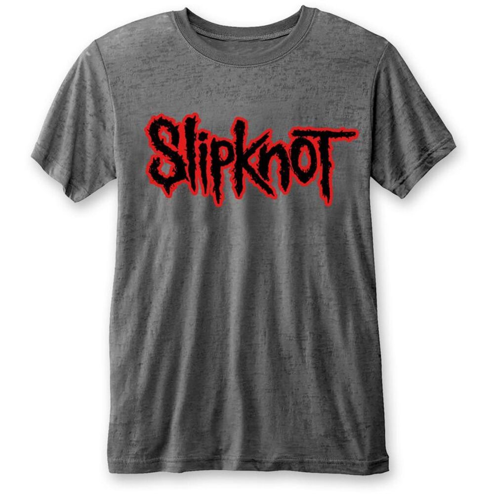 Slipknot Unisex Adult Burnout Logo T-Shirt / Charcoal Grey